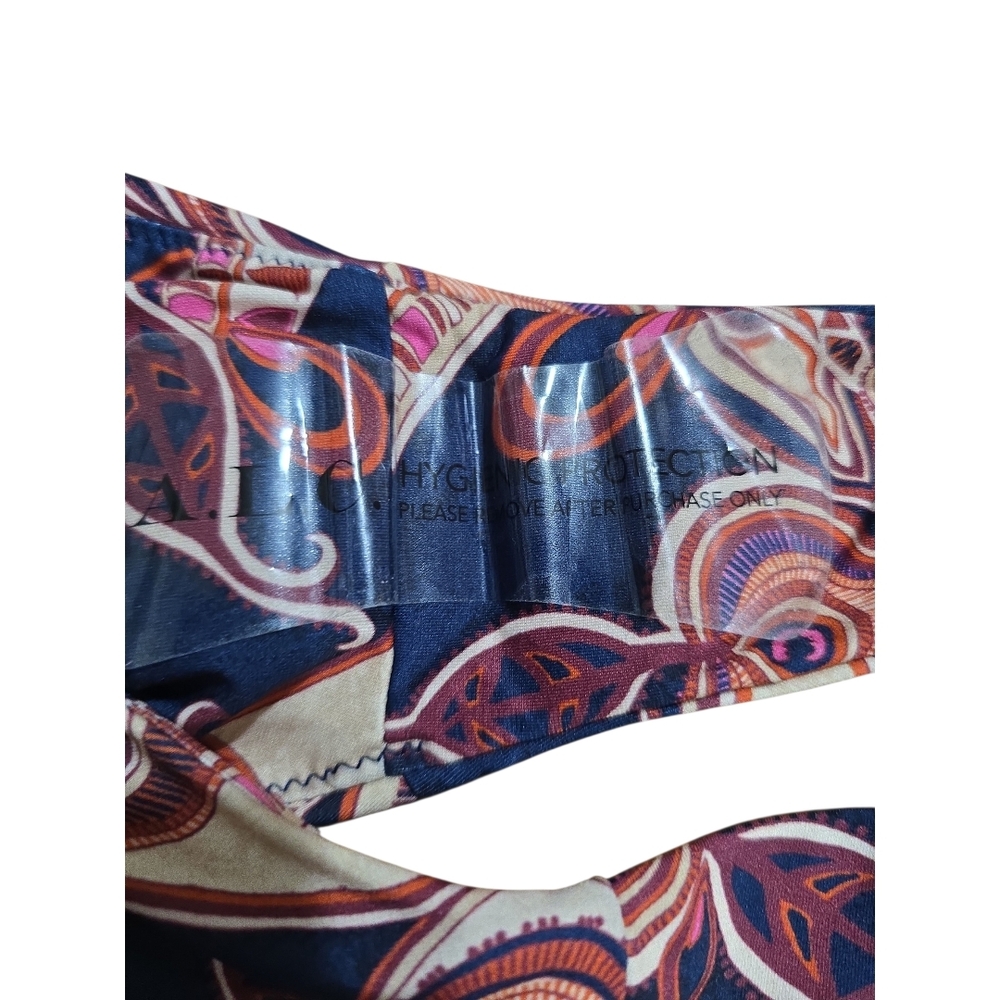 A.L.C. Isla High Waist Bikini Bottom Navy Boho Print Size S NWOT Luxury Swim - Picture 8 of 9
